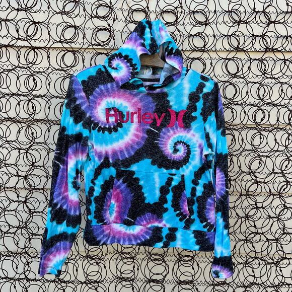 Hurley Other - Hurley Youth Purple Pink Black Tie Dye Lightweight Hoodie Sweatshirt LARGE